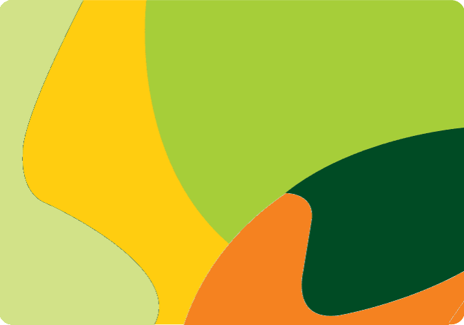 A colorful abstract background with green, orange and yellow colors.