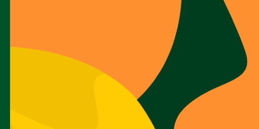 A green and orange background with a yellow circle.