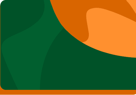 A green and orange background with an abstract design.