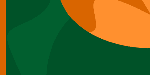 A green and orange background with an abstract design.